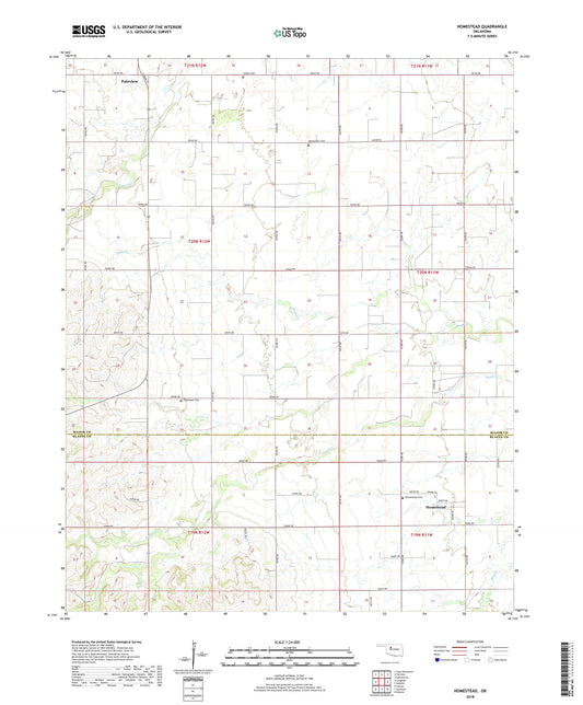 Homestead Oklahoma US Topo Map Image
