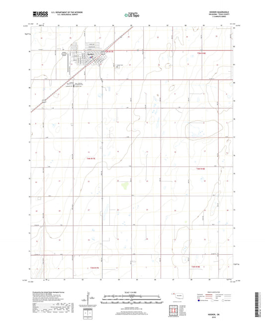 Hooker Oklahoma US Topo Map Image