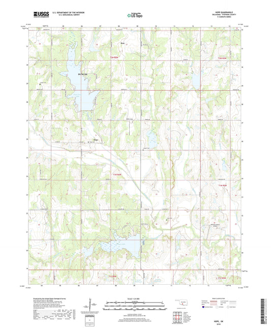 Hope Oklahoma US Topo Map Image