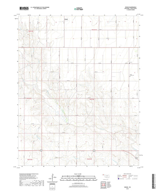 Hough Oklahoma US Topo Map Image
