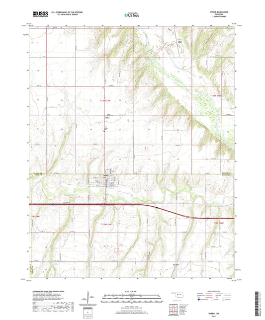 Hydro Oklahoma US Topo Map Image