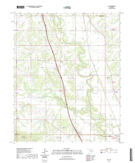 Joy Oklahoma US Topo Map Image