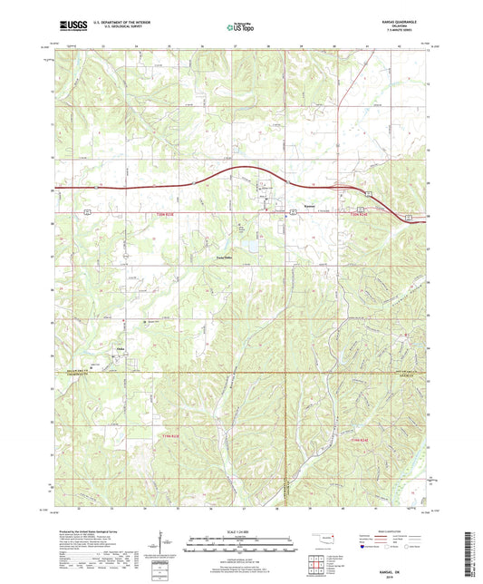 Kansas Oklahoma US Topo Map Image