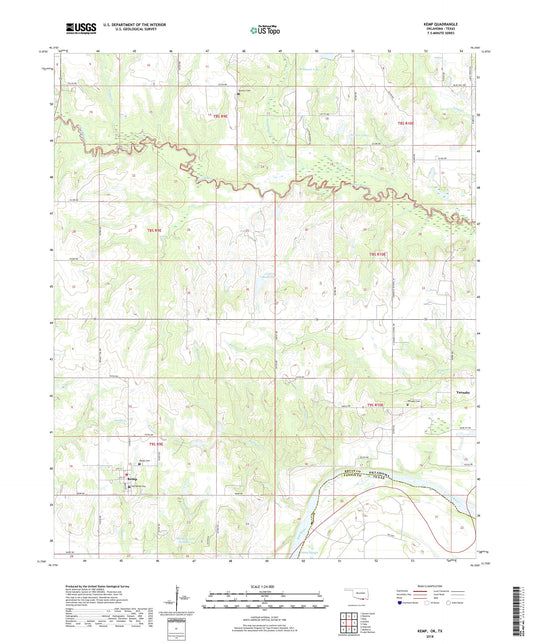 Kemp Oklahoma US Topo Map Image