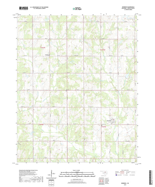 Kendrick Oklahoma US Topo Map Image