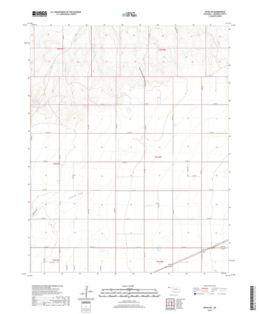 Keyes SW Oklahoma US Topo Map Image