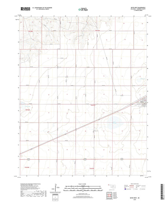 Keyes West Oklahoma US Topo Map Image