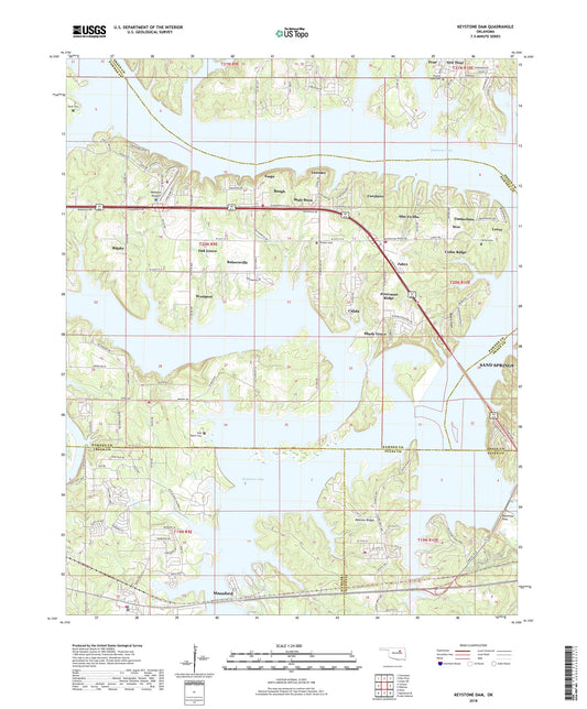 Keystone Dam Oklahoma US Topo Map Image