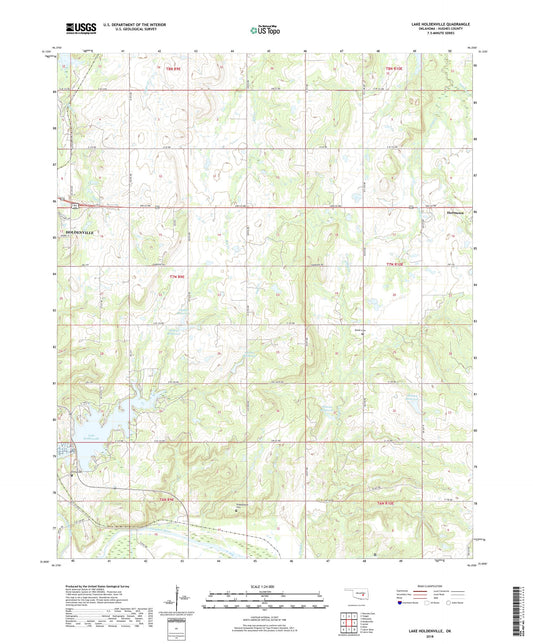 Lake Holdenville Oklahoma US Topo Map Image