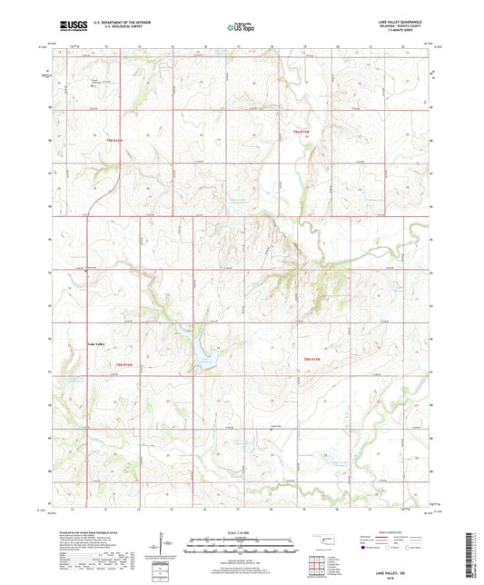 Lake Valley Oklahoma US Topo Map Image