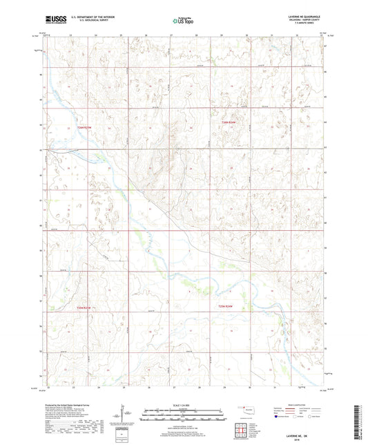 Laverne NE Oklahoma US Topo Map Image