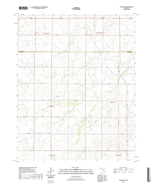 Laverne SW Oklahoma US Topo Map Image
