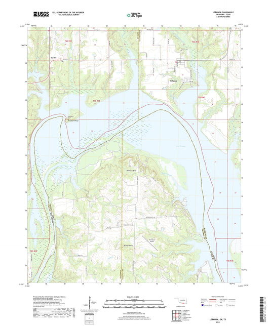Lebanon Oklahoma US Topo Map Image