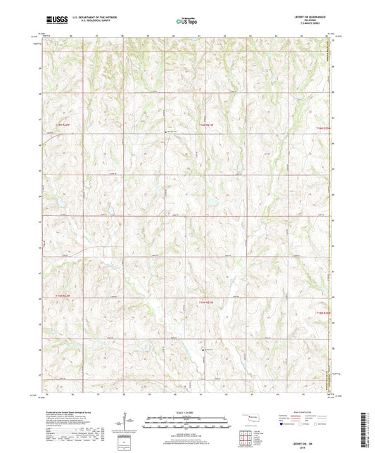 Leedey SW Oklahoma US Topo Map Image