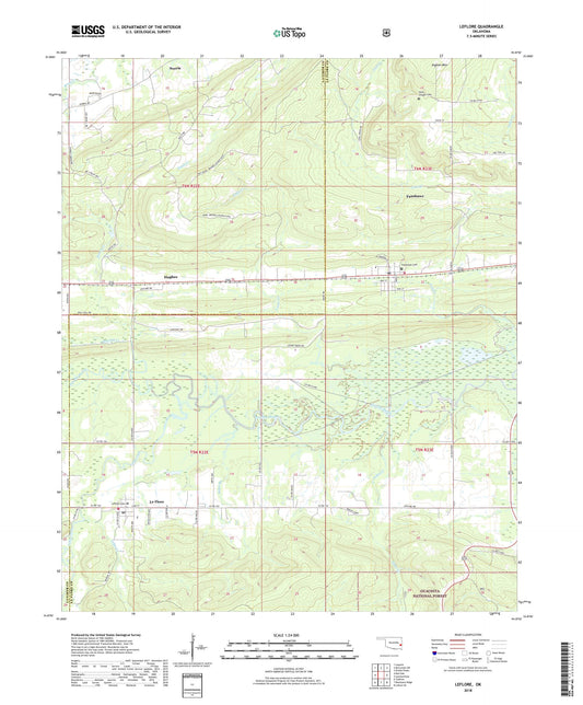 Leflore Oklahoma US Topo Map Image