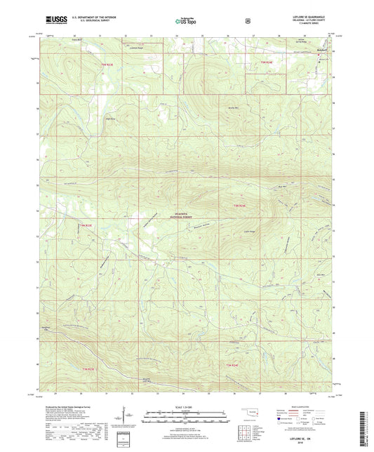 Leflore SE Oklahoma US Topo Map Image