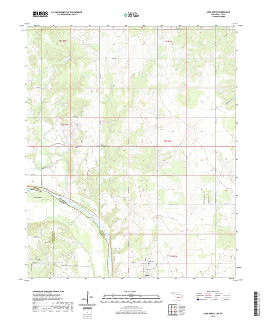 Leon North Oklahoma US Topo Map Image
