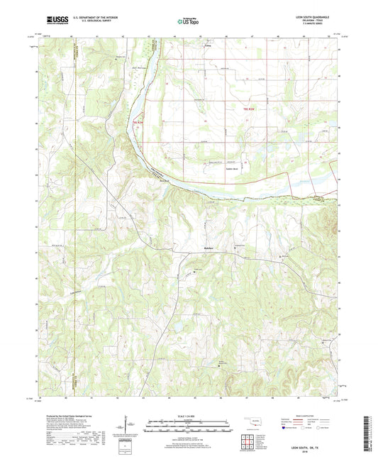 Leon South Oklahoma US Topo Map Image