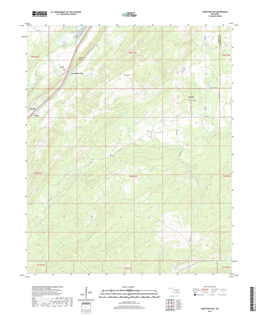 Limestone Gap Oklahoma US Topo Map Image
