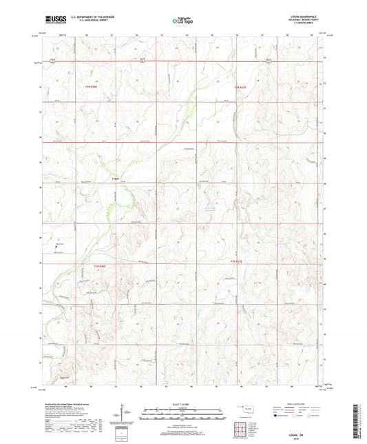 Logan Oklahoma US Topo Map Image