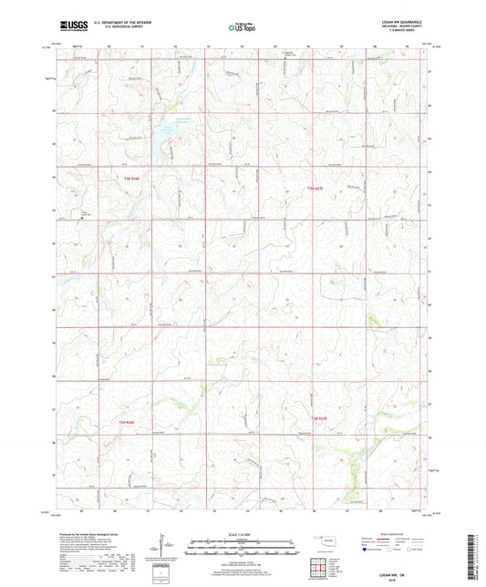 Logan NW Oklahoma US Topo Map Image