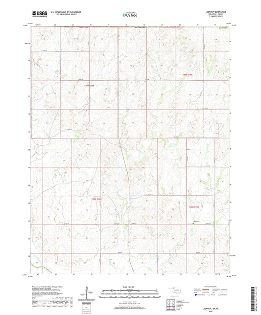 Lookout Oklahoma US Topo Map Image