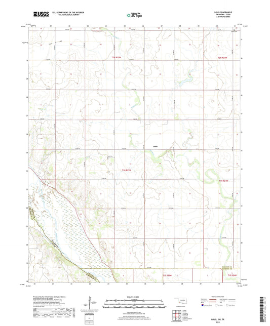 Louis Oklahoma US Topo Map Image
