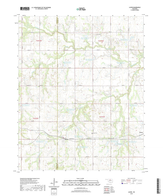 Lucien Oklahoma US Topo Map Image