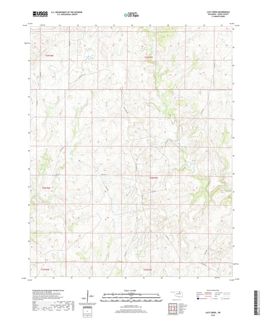 Lucy Creek Oklahoma US Topo Map Image