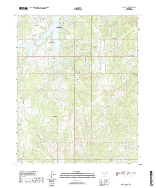 Mannford SE Oklahoma US Topo Map Image