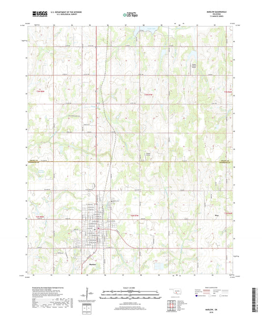 Marlow Oklahoma US Topo Map Image