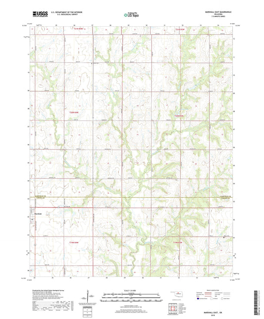 Marshall East Oklahoma US Topo Map Image