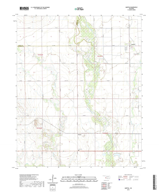 Martha Oklahoma US Topo Map Image
