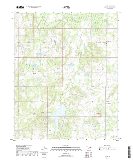 Mason Oklahoma US Topo Map Image