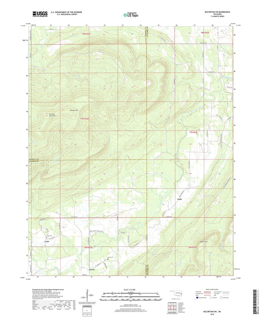 McCurtain SW Oklahoma US Topo Map Image