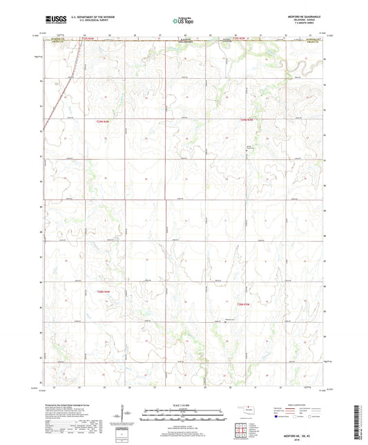 Medford NE Oklahoma US Topo Map Image