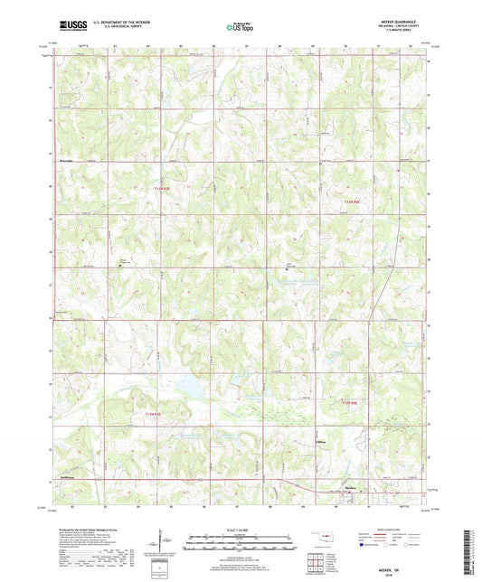 Meeker Oklahoma US Topo Map Image