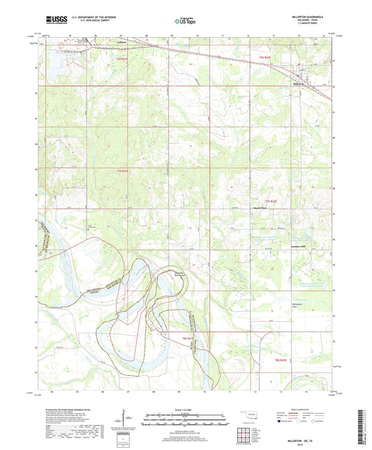 Millerton Oklahoma US Topo Map Image