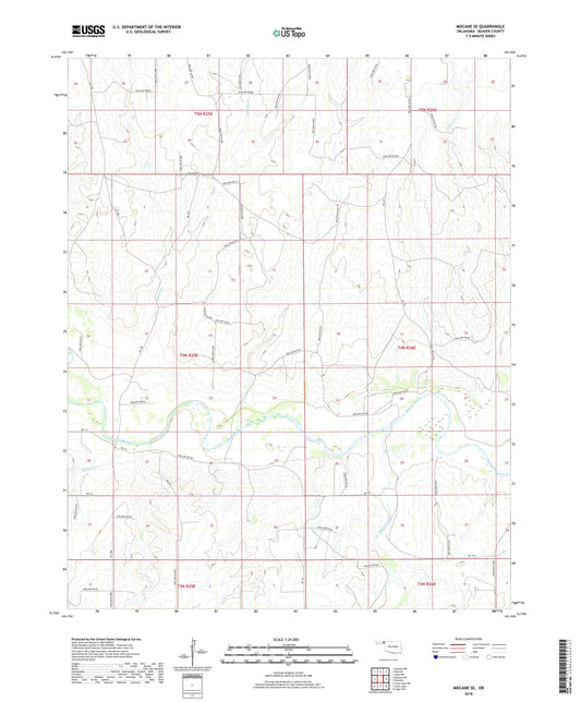 Mocane SE Oklahoma US Topo Map Image