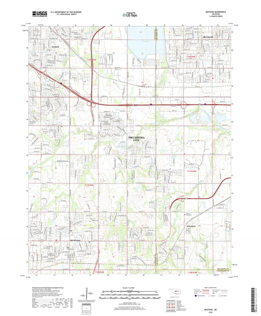 Mustang Oklahoma US Topo Map Image