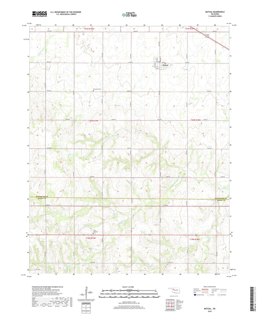 Mutual Oklahoma US Topo Map Image
