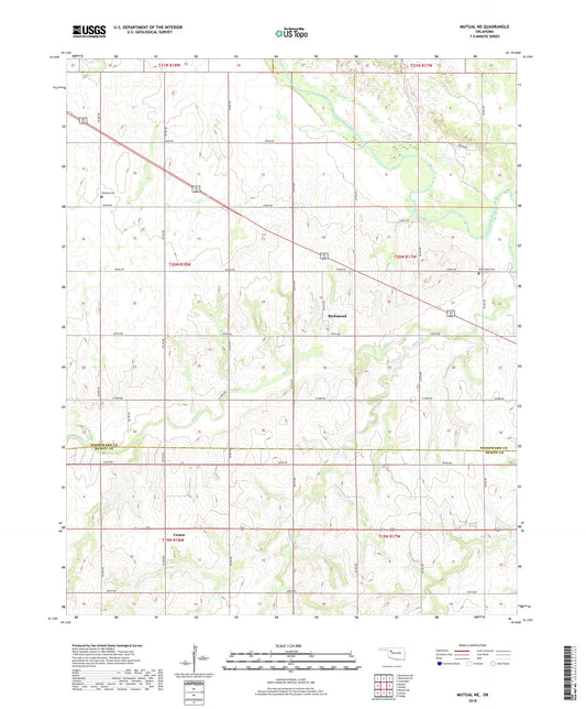 Mutual NE Oklahoma US Topo Map Image