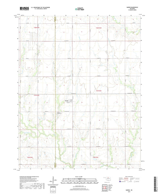 Nardin Oklahoma US Topo Map Image