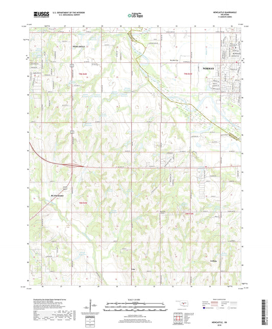 Newcastle Oklahoma US Topo Map Image
