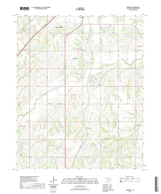 Ninnekah Oklahoma US Topo Map Image