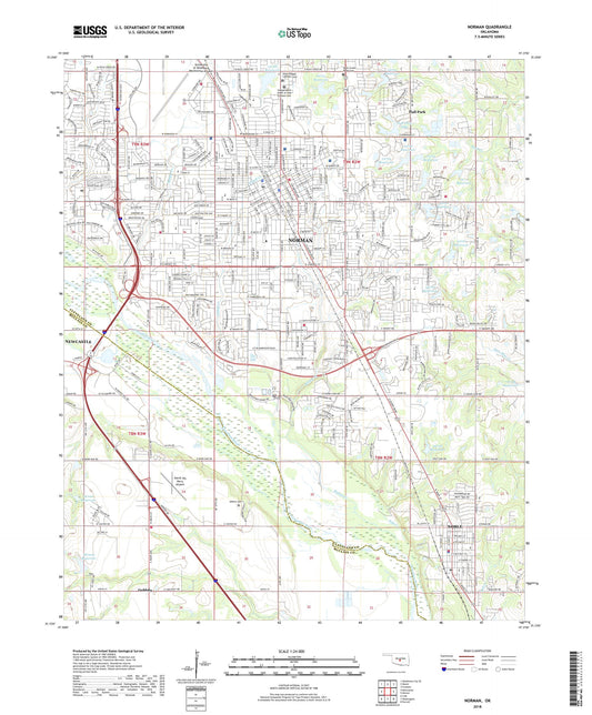 Norman Oklahoma US Topo Map Image