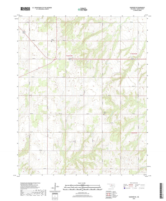 Oakwood SE Oklahoma US Topo Map Image