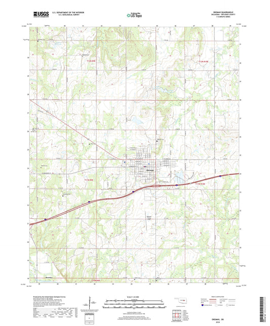 Okemah Oklahoma US Topo Map Image
