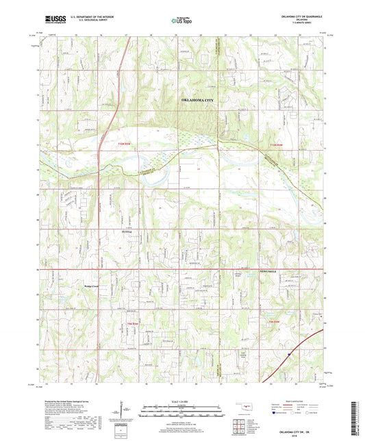Oklahoma City SW Oklahoma US Topo Map Image