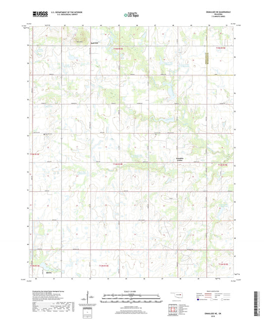 Okmulgee NE Oklahoma US Topo Map Image